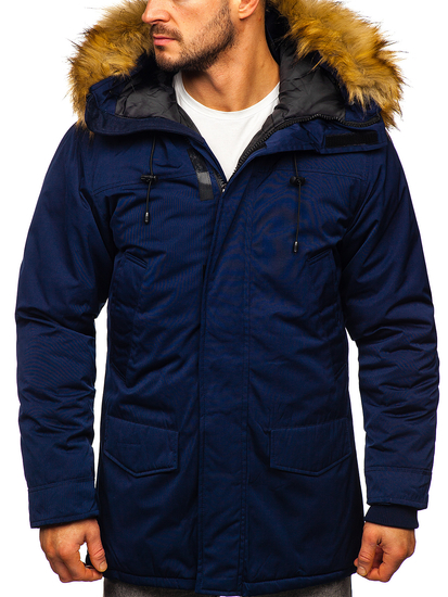 Granatowa kurtka męska zimowa parka alaska Denley HZ8109