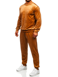 Camelowy welurowy dres męski Bolf 0001A