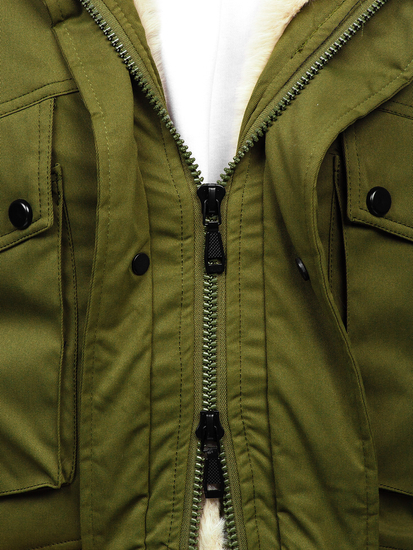 Khaki kurtka męska zimowa parka Denley M115
