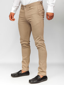 Beżowe spodnie chinosy męskie Denley 5000-1