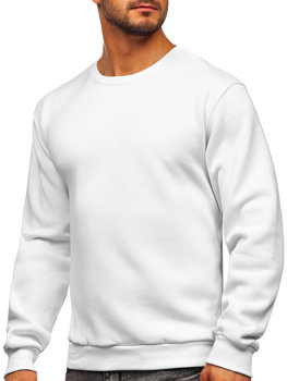 Biała gruba bluza męska bez kaptura Bolf 2001