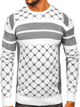 Biały sweter męski Denley 1059