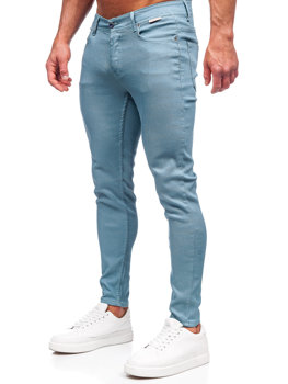 Błękitne spodnie materiałowe męskie Denley GT-S