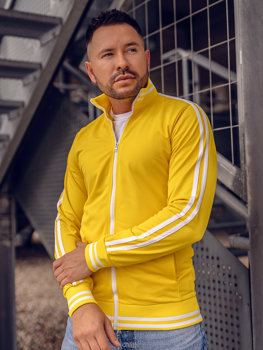 Bluza męska na stójkę rozpinana retro style żółta Bolf 11113A
