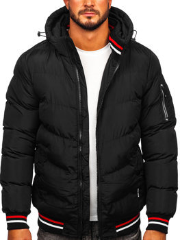 Czarna pikowana kurtka męska zimowa Denley 6971