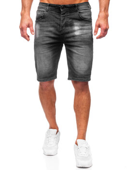 Czarne krótkie spodenki jeansowe męskie Denley MP0277N