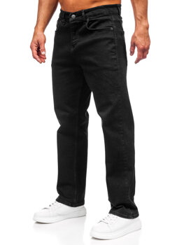 Czarne spodnie jeansowe męskie regular Denley 5439