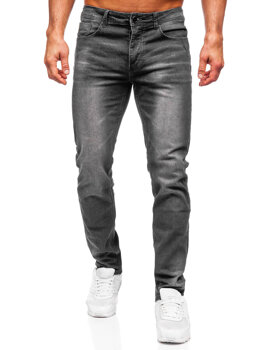 Czarne spodnie jeansowe męskie slim fit Denley MP0174GS