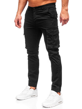 Czarne spodnie joggery bojówki męskie Denley MP0202N