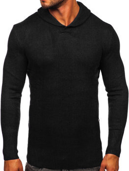 Czarny sweter męski ze stójką Denley MM6018