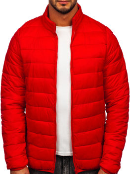 Czerwona pikowana przejściowa kurtka męska Denley LY33