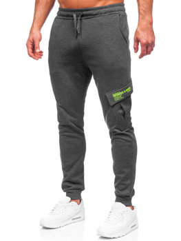 Grafitowe bojówki spodnie męskie joggery dresowe Denley HW2173