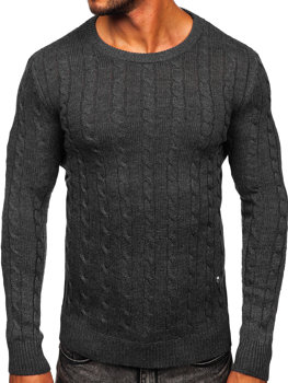 Grafitowy sweter męski Denley MM6021