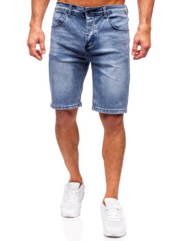 Granatowe krótkie spodenki jeansowe męskie Denley MP0277BS