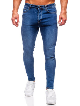 Granatowe spodnie jeansowe męskie regular fit Denley 6083