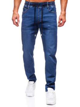 Granatowe spodnie jeansowe męskie regular fit Denley 9092