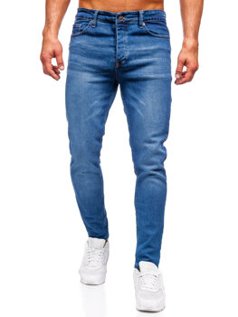 Granatowe spodnie jeansowe męskie slim fit Denley 6430