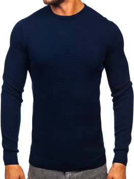 Granatowy bawełniany sweter męski Denley W6-21344