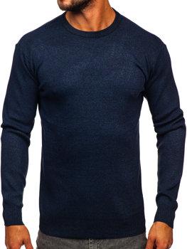 Granatowy sweter męski basic Denley S8502