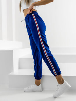 Kobaltowe spodnie dresowe damskie Denley YW01020A