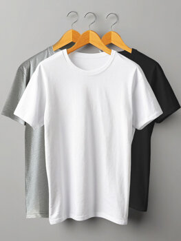 Multikolor T-shirt damski bez nadruku Denley SD211-3P 3PACK