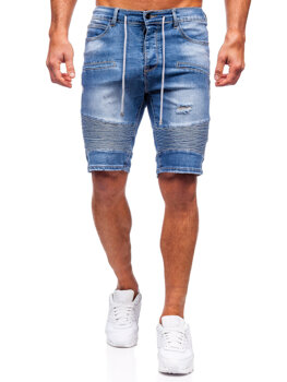 Niebieskie krótkie spodenki jeansowe męskie Denley MP0033B