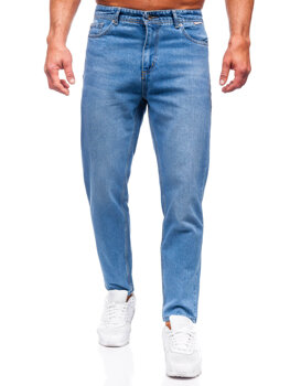 Niebieskie spodnie jeansowe męskie regular fit Denley GT23