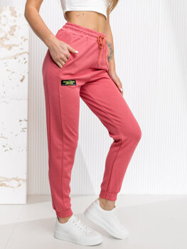Różowe spodnie dresowe damskie Denley AF316NM