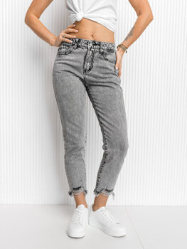 Szare spodnie jeansowe damskie Denley Y984