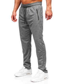 Szare spodnie męskie dresowe Denley JX6319