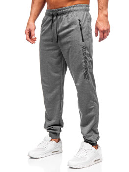 Szare spodnie męskie joggery dresowe Denley JX6352
