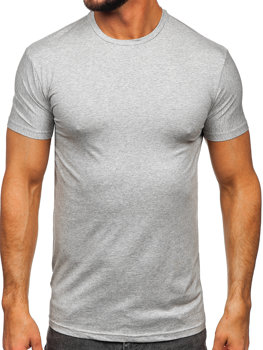 Szary t-shirt męski bez nadruku Denley MT3001 