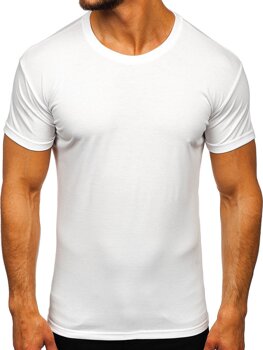 T-shirt męski bez nadruku biały Denley 2005