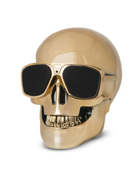 Złoty głośnik bezprzewodowy czaszka bluetooth V5522