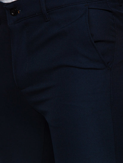 Atramentowe spodnie materiałowe chinosy męskie Denley 0031
