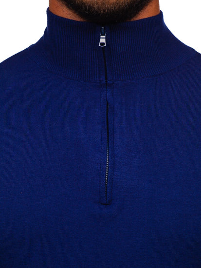 Atramentowy sweter męski ze stójką Denley MM6007