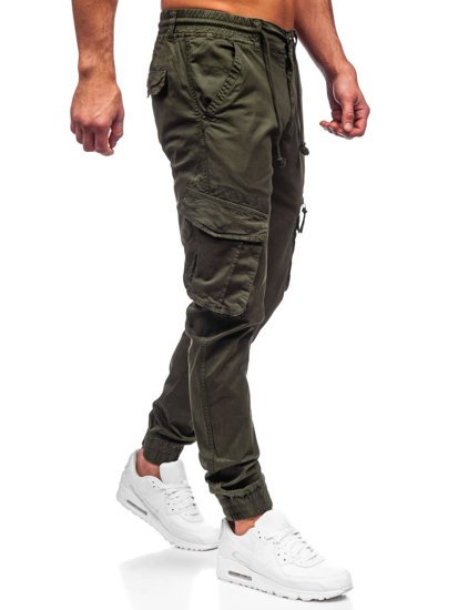 Ciemnozielone spodnie joggery bojówki męskie Denley CT6707S0
