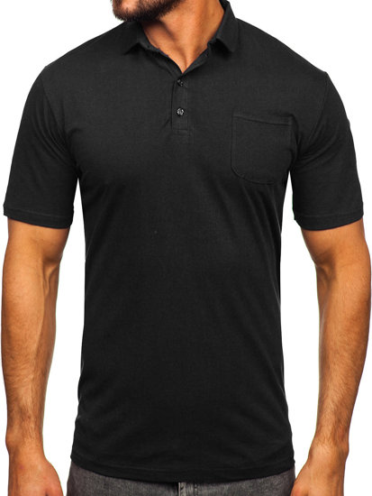 Czarna bawełniana koszulka polo męska Denley 143006