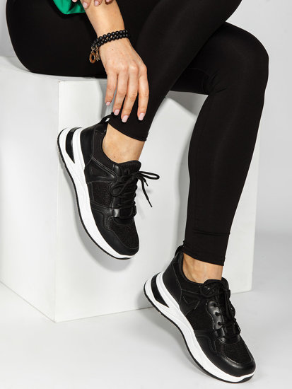 Czarne buty damskie sneakersy Denley 23