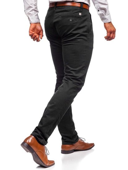 Czarne chinosy spodnie męskie Denley KA6807-13
