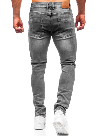 Czarne spodnie jeansowe męskie skinny fit Denley KX597