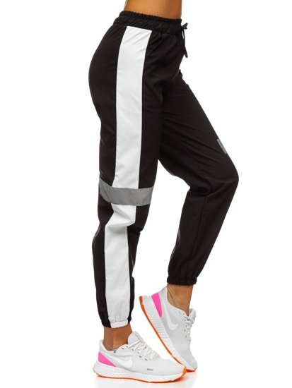 Czarne spodnie joggery damskie Denley Y513
