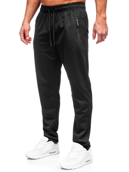 Czarne spodnie męskie dresowe Denley JX6112