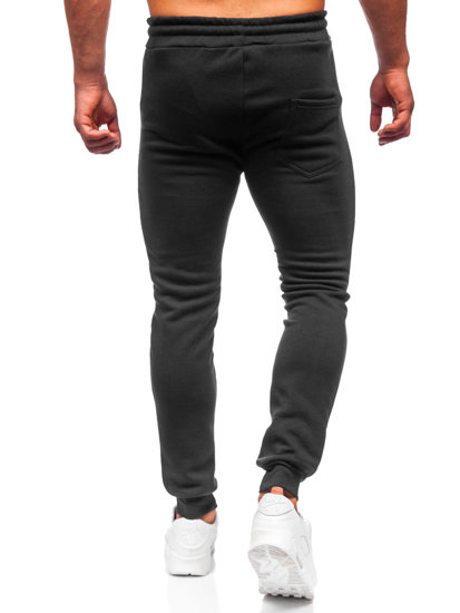 Czarne spodnie męskie joggery dresowe Denley 2165