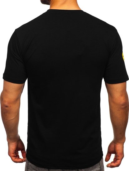 Czarny t-shirt męski z nadrukiem Bolf 192367