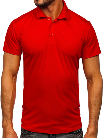Czerwona koszulka polo męska Denley 8T80