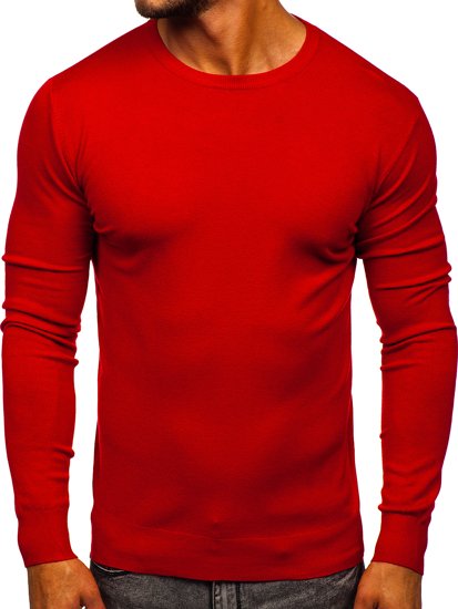 Czerwony sweter basic męski Denley YY01