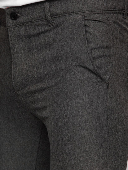 Grafitowe spodnie materiałowe chinosy męskie Denley 0041