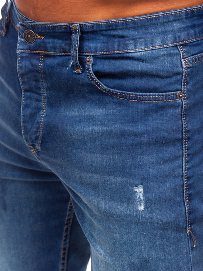 Granatowe krótkie spodenki jeansowe Denley 5819