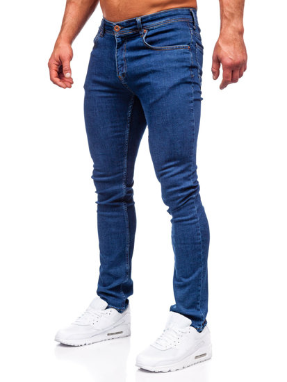 Granatowe spodnie jeansowe męskie regular fit Denley 5158